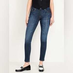 Old Navy Women's High Rise Rockstar Super Skinny Dark Blue Denim Jeans